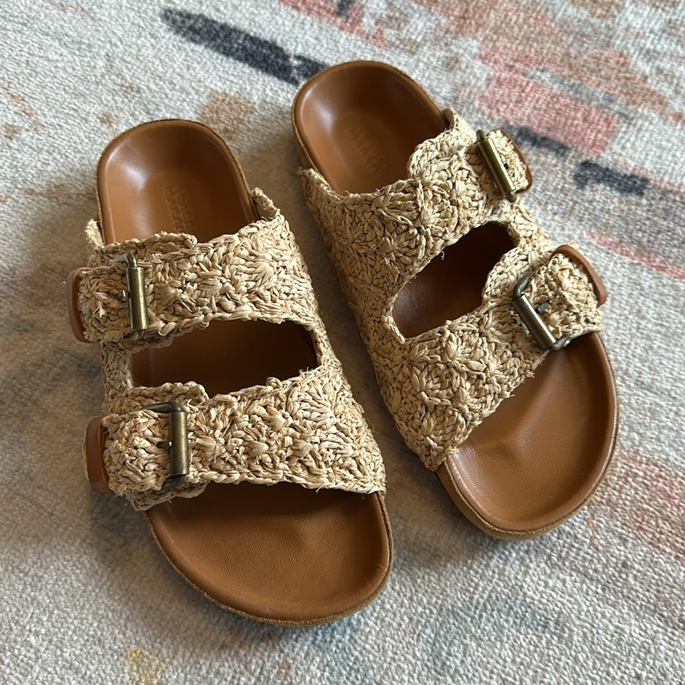 Isabel Marant Lennyo Woven Raffia Sandals *New in box - Picture 2 of 8